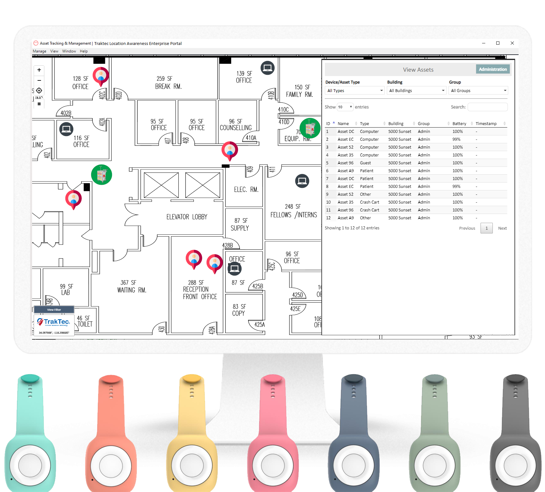 Traktec-Enterprise-Software2 TrakTec Location Awareness Technology RF Bluetooth Software Integartion